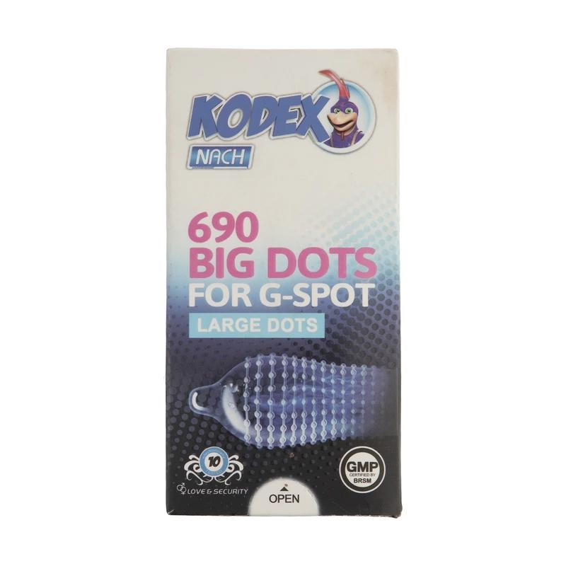 خرید کاندوم ناچ کدکس مدل BIG DOTS بسته 10 عددی